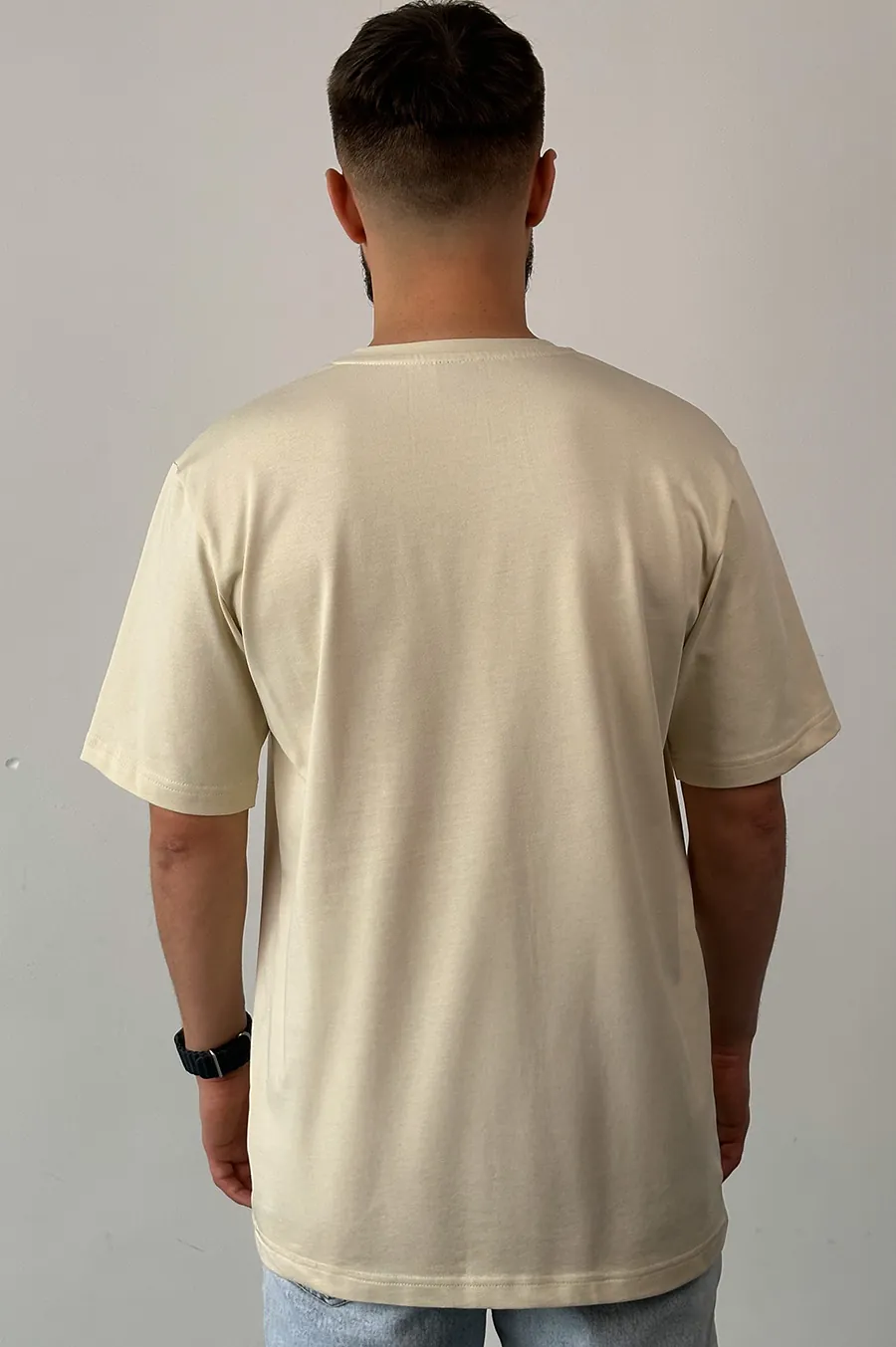Garage Basic Oversize T -shirt from dense cotton beige