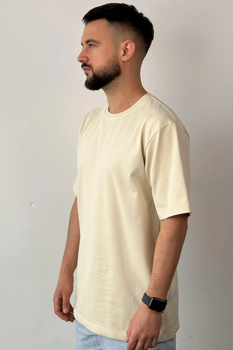 Garage Basic Oversize T -shirt from dense cotton beige