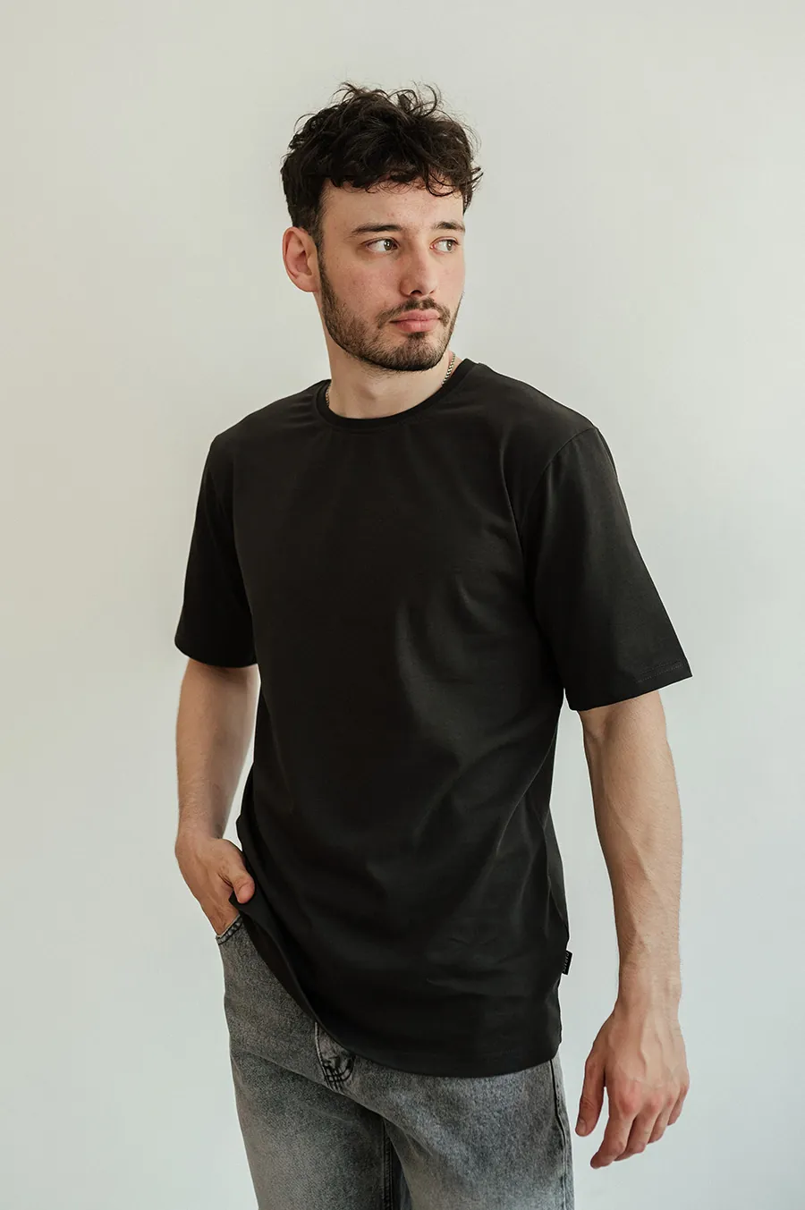 Garage Basic Oversize T -shirt from dense cotton graphite