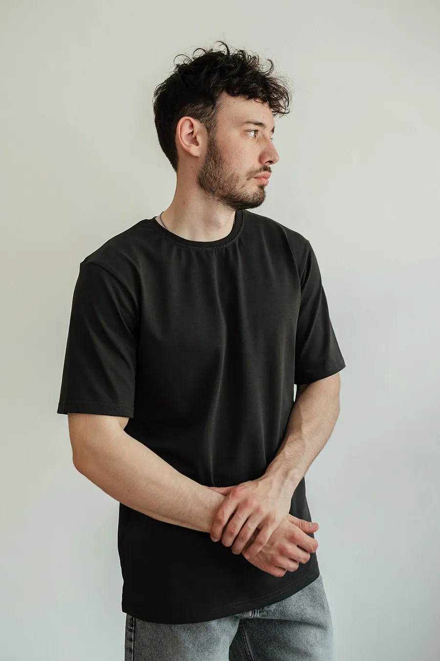 Garage Basic Oversize T -shirt from dense cotton graphite