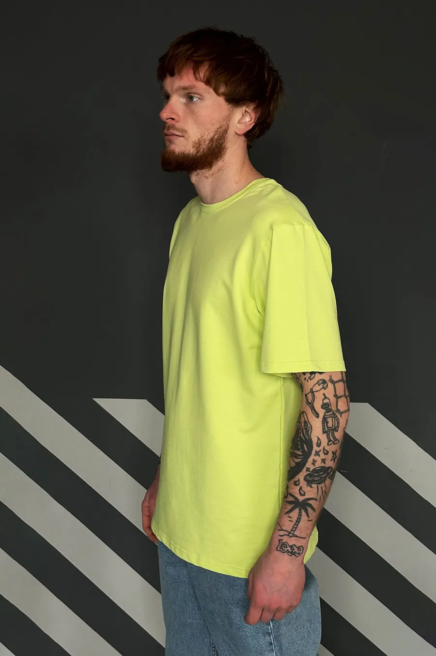 T-shirt GARAGE 2 thread oversize long Light green