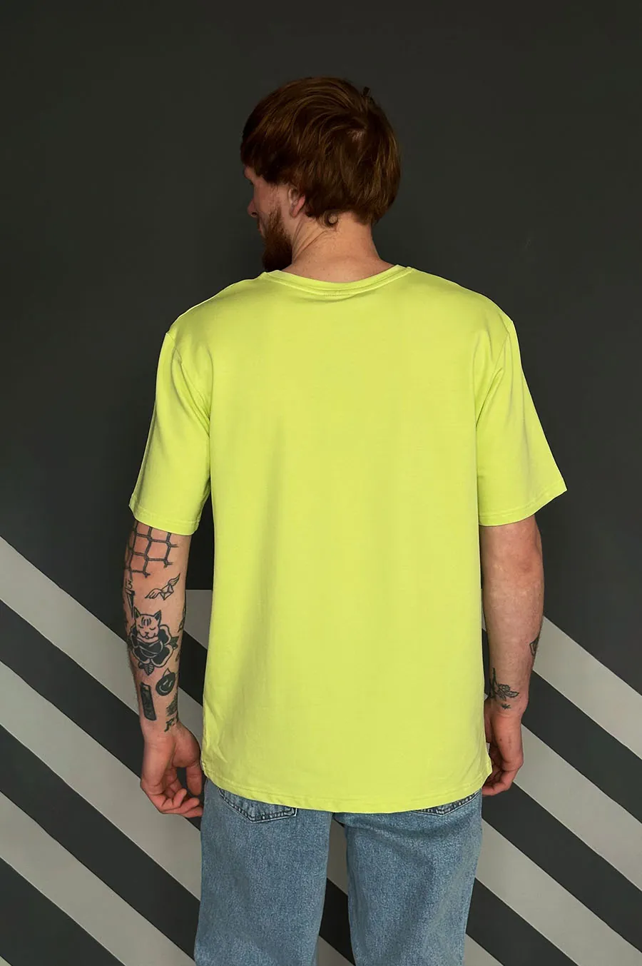 T-shirt GARAGE 2 thread oversize long Light green