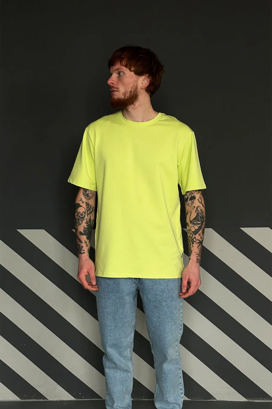 T-shirt GARAGE 2 thread oversize long Light green