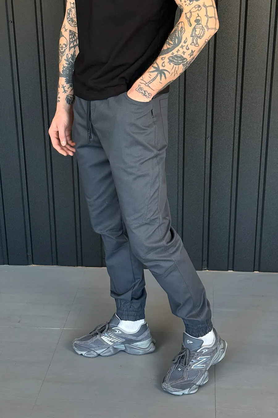 Pants GARAGE Joggers Point thin T. Gray