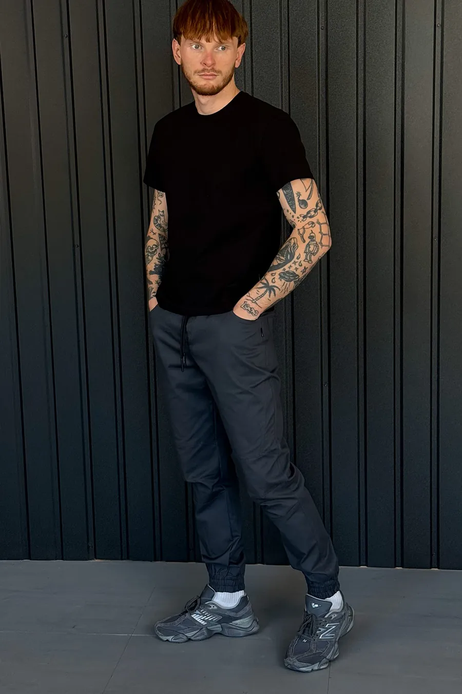 Pants GARAGE Joggers Point thin T. Gray