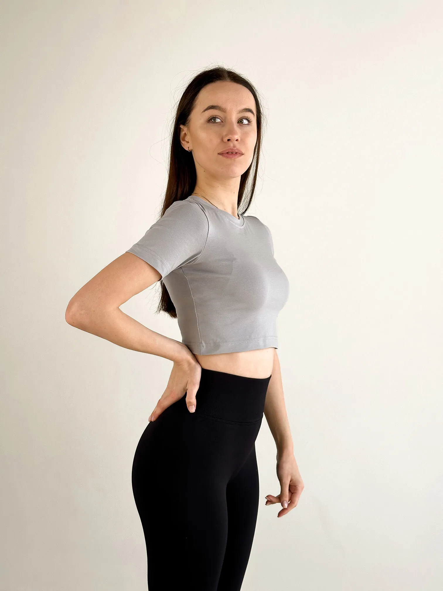 Top GARAGE Basic short sleeve Gray Light