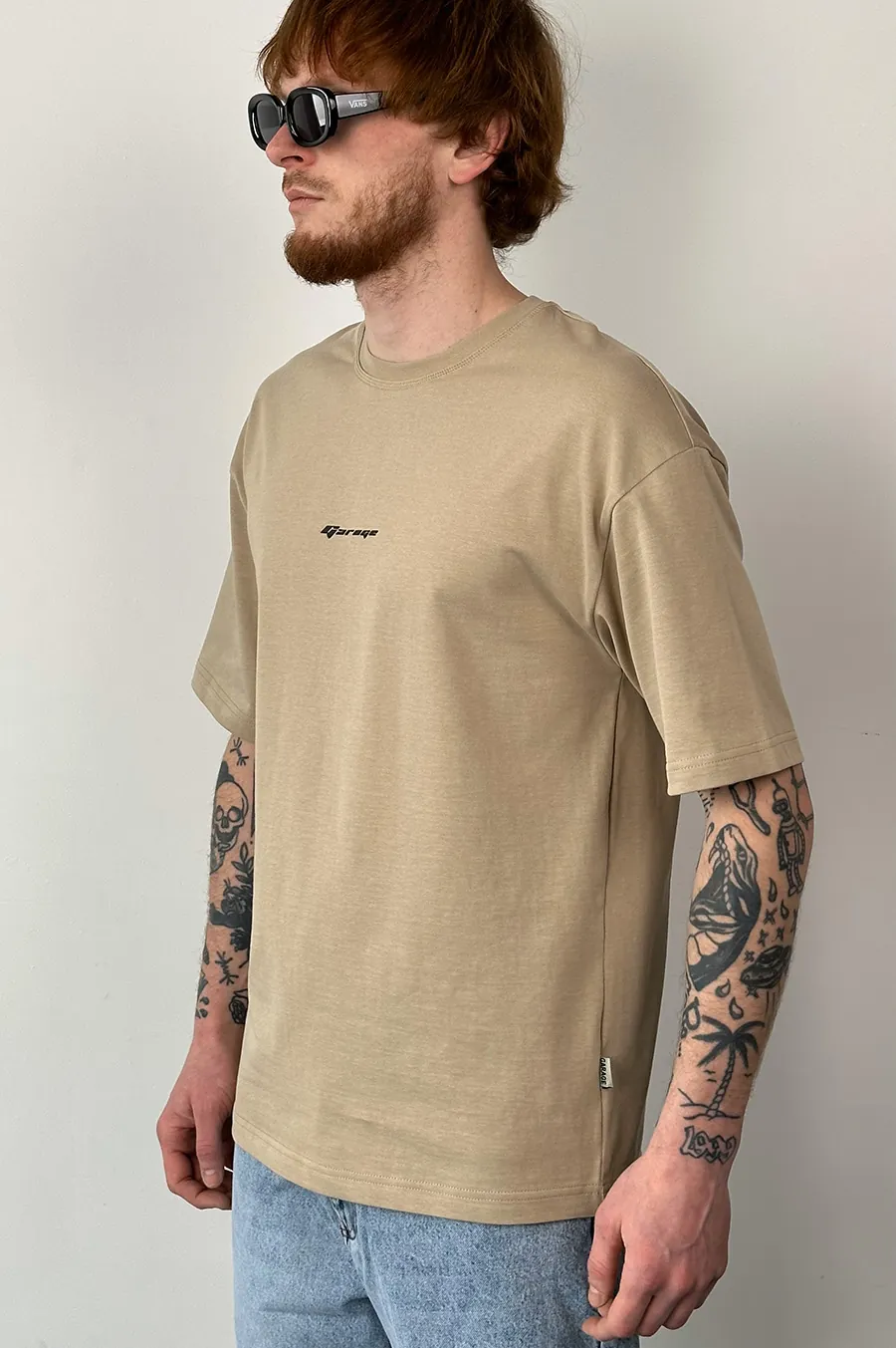 T-shirt GARAGE Oversize basic GARAGE film T. Beige