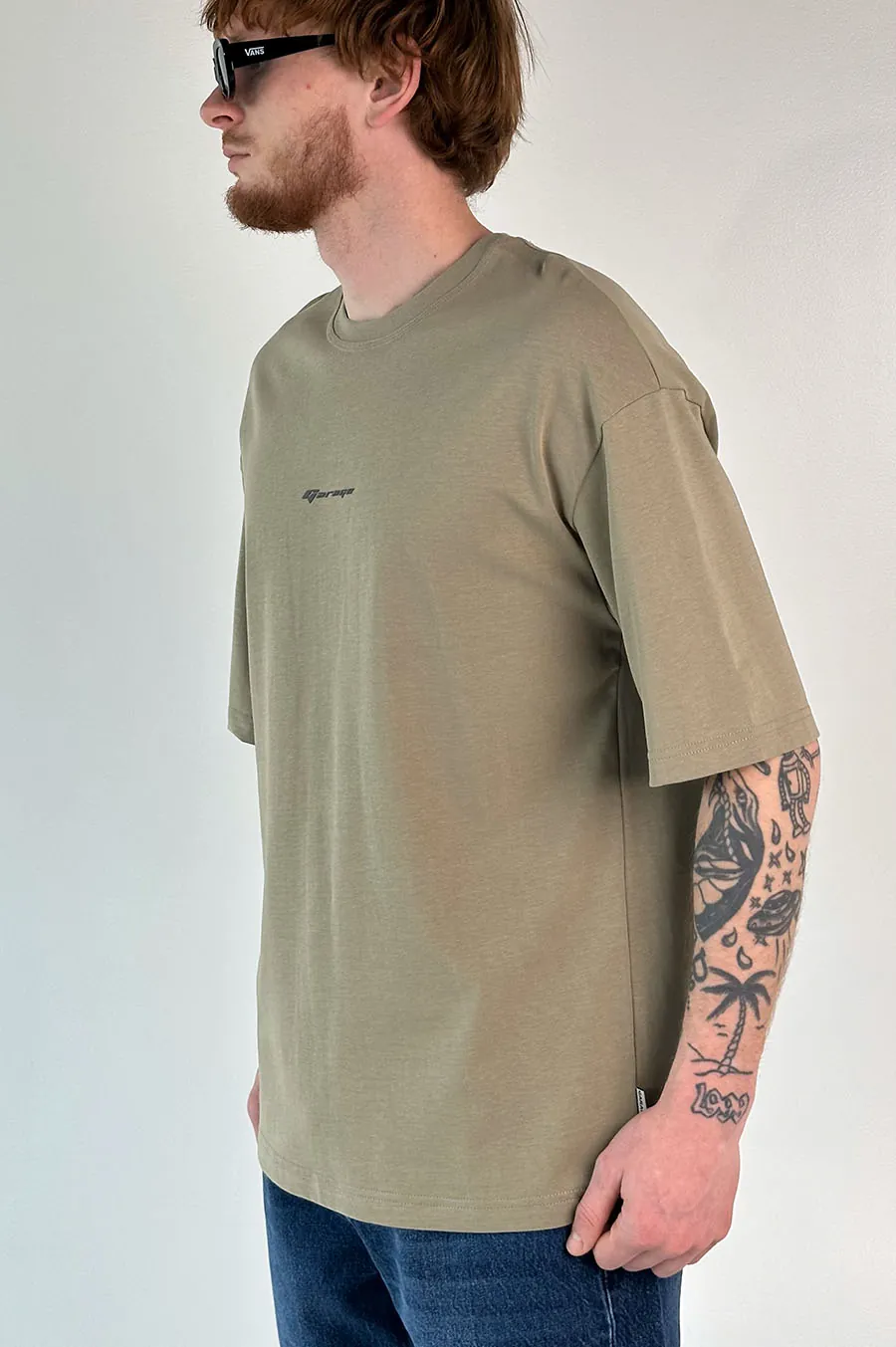 T-shirt GARAGE Oversize basic GARAGE film St. Khaki