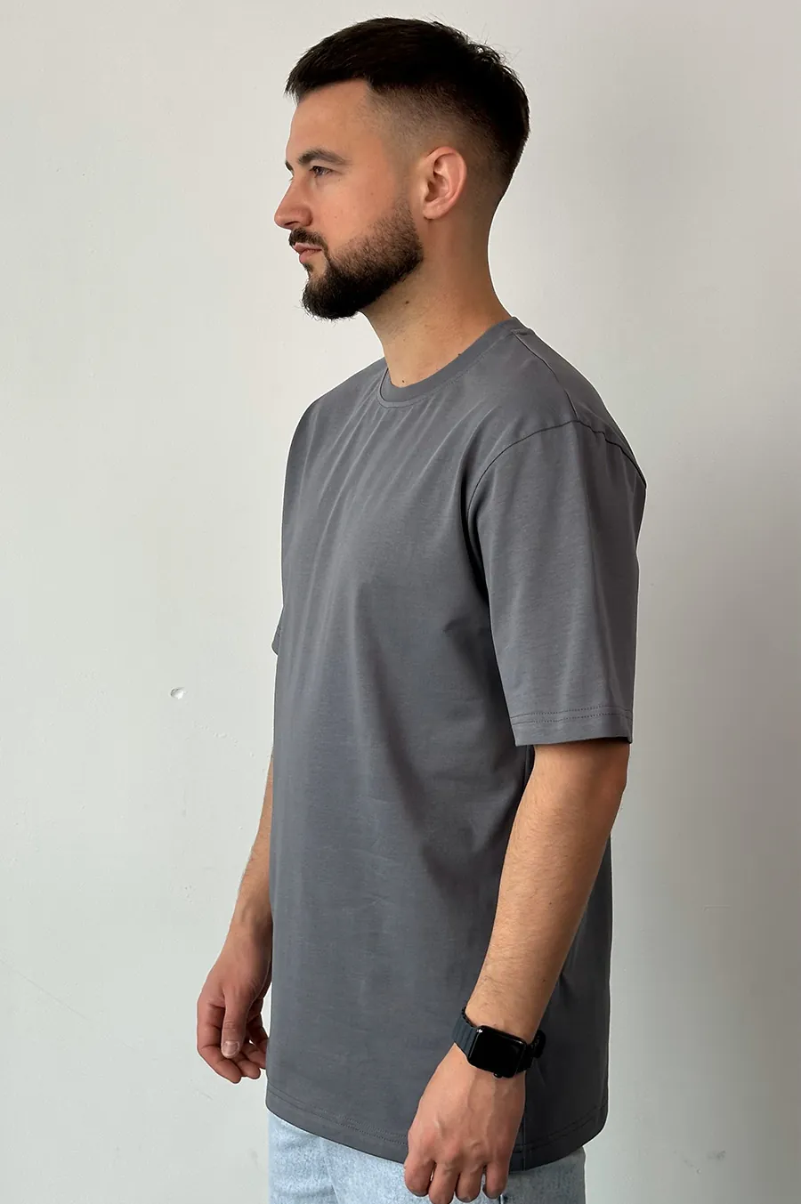 Garage Basic Oversize T -shirt from dense cotton gray