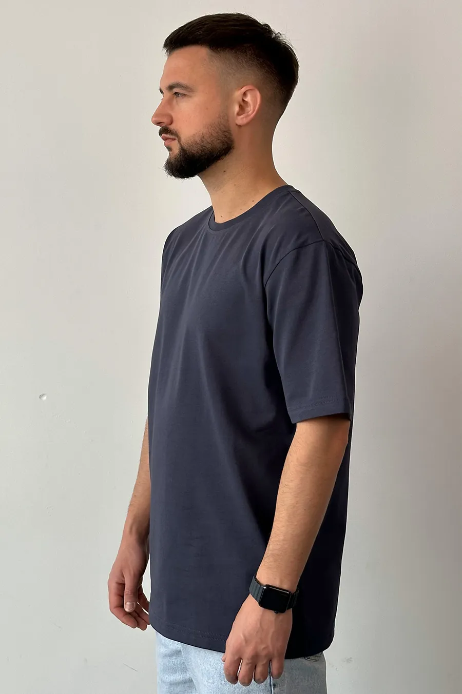 Garage Basic Oversize t -shirt with dense cotton blue