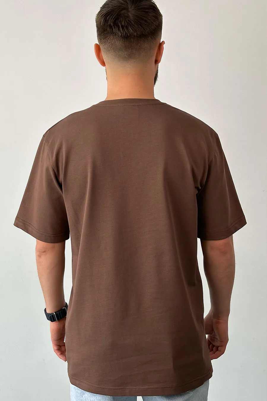 Garage Basic Oversize T -shirt from dense cotton chocolate