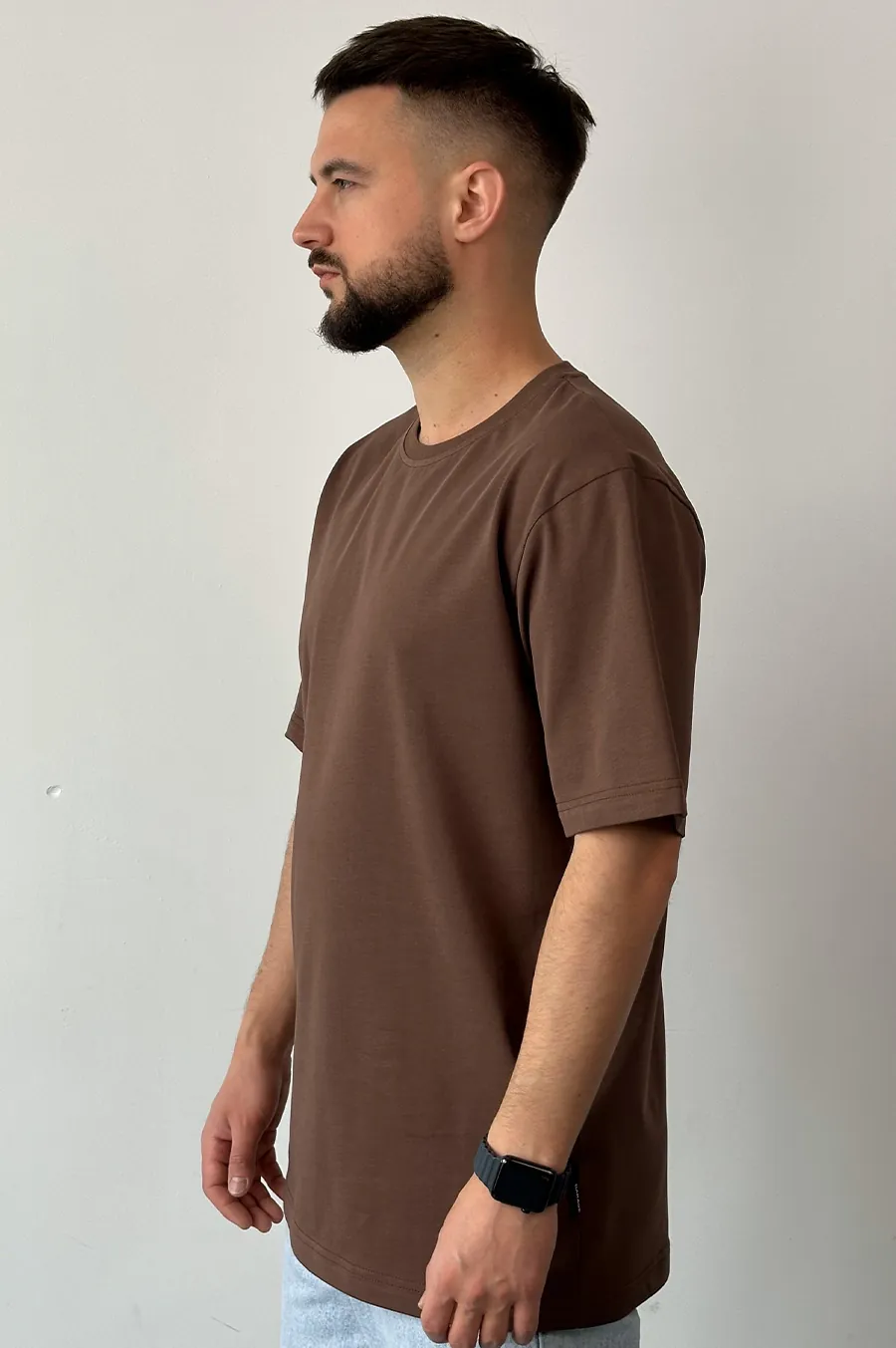 Garage Basic Oversize T -shirt from dense cotton chocolate