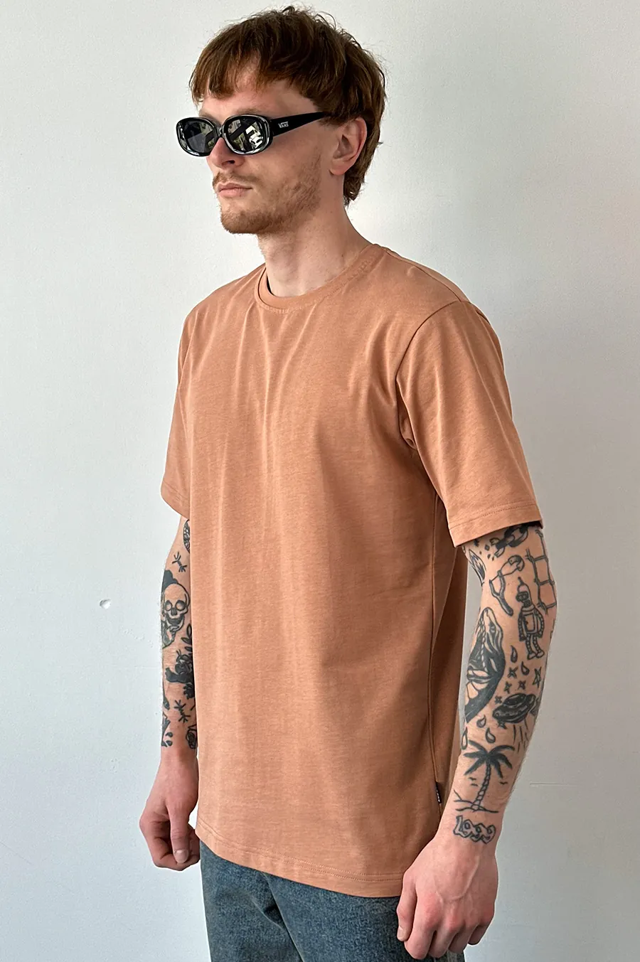 Garage Basic Oversize t -shirt with dense cotton mocha
