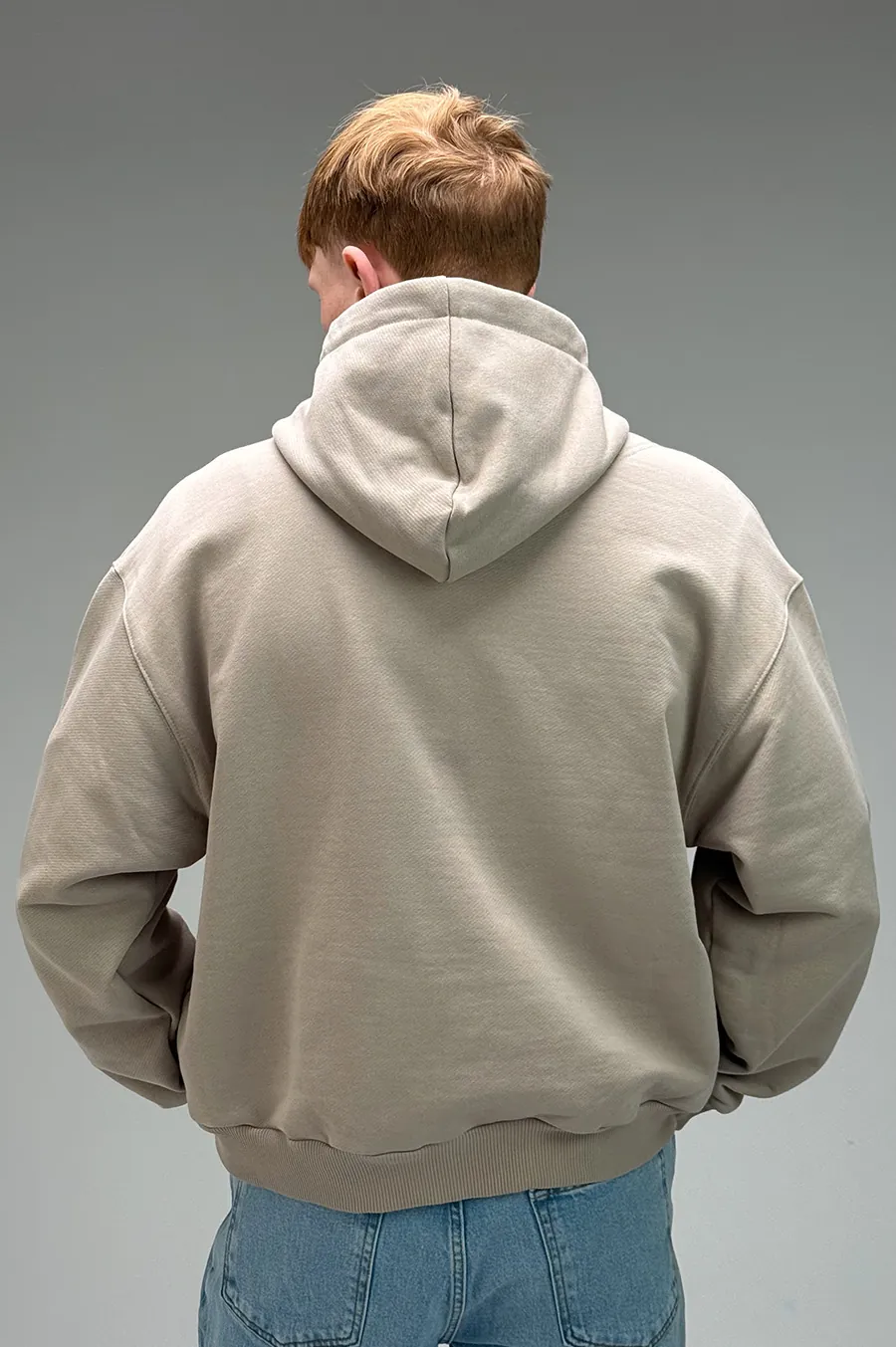 Oversized GARAGE zipper hoodie made of diagonal cotton by T.Tash