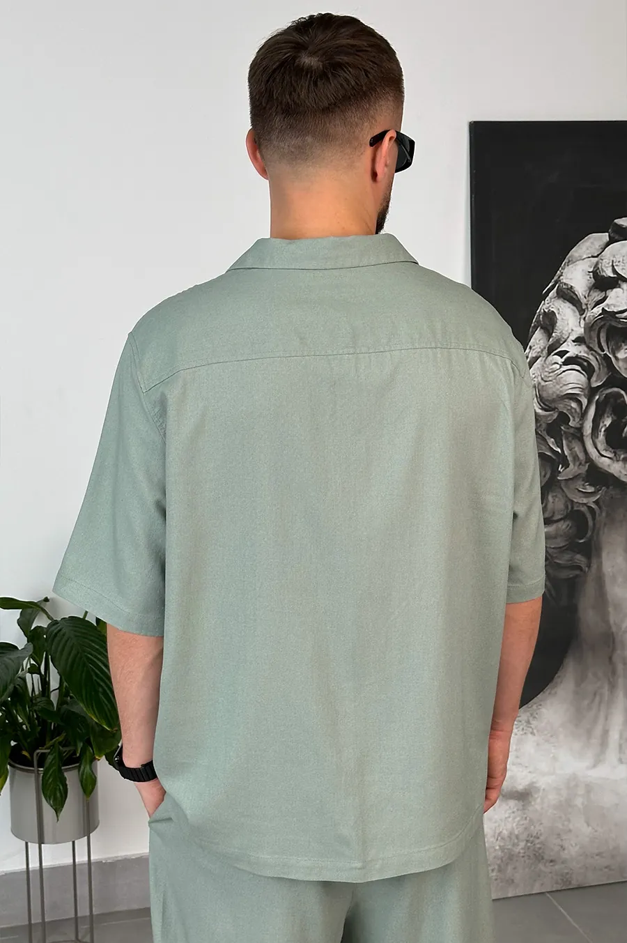 GARAGE shirt with turn-down collar Olive