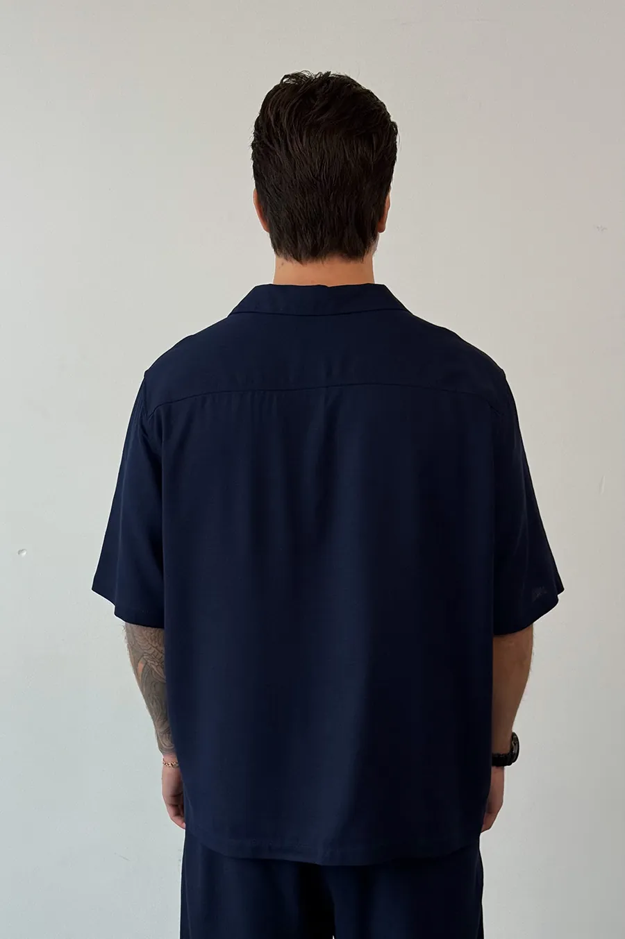 Shirt GARAGE with a turn-down collar Blue