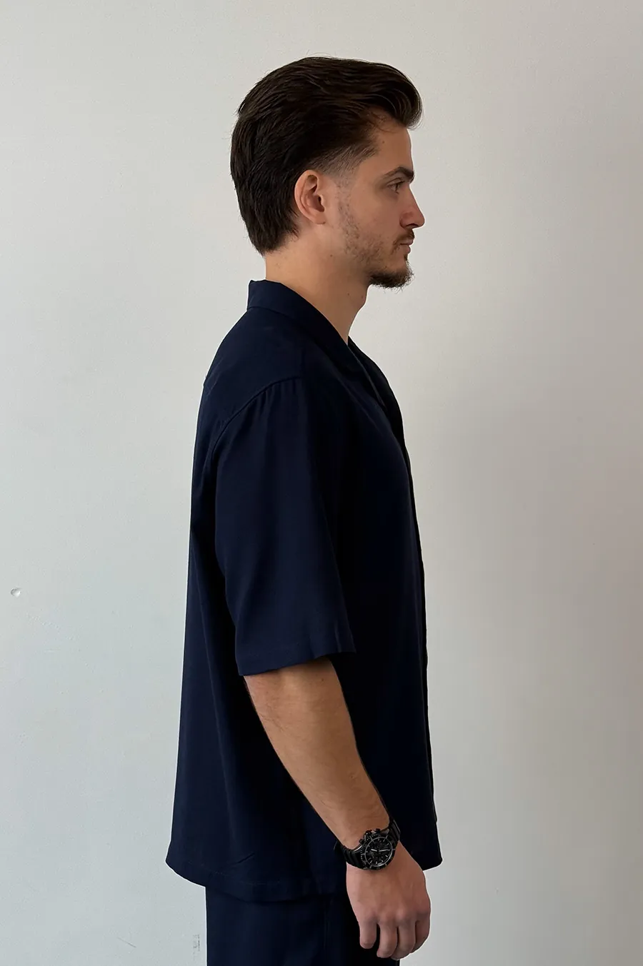 Shirt GARAGE with a turn-down collar Blue