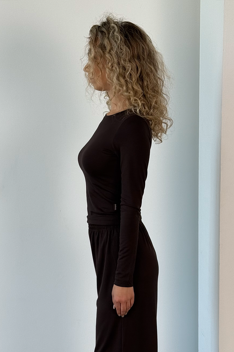 Top GARAGE with long sleeves elongated Chocolate