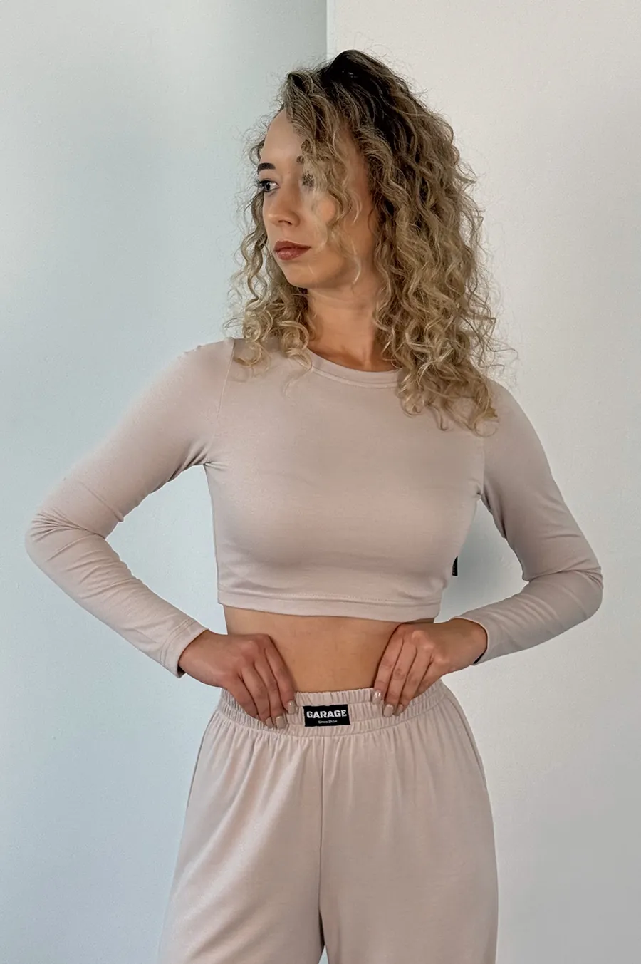 Top GARAGE with long sleeves, elongated Beton