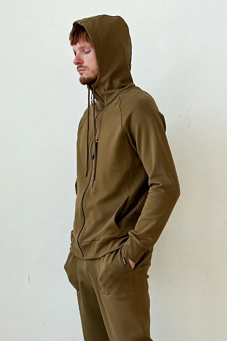 GARAGE zipp hoodie with zipper pocket Mustard