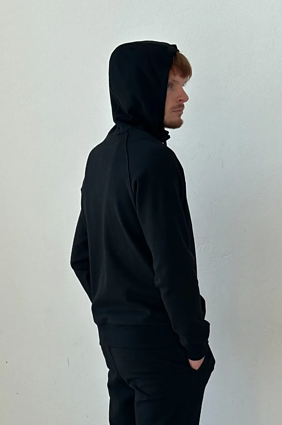 GARAGE zipp hoodie with zip pocket Black