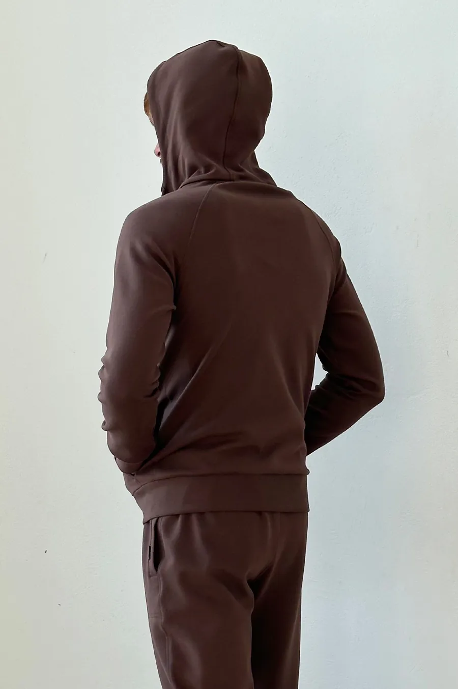 GARAGE zipp hoodie with zip pocket Chocolate