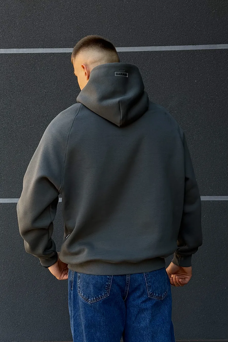 Худі GARAGE Oversize Essentials Style Basic з начосом Т.Сірий