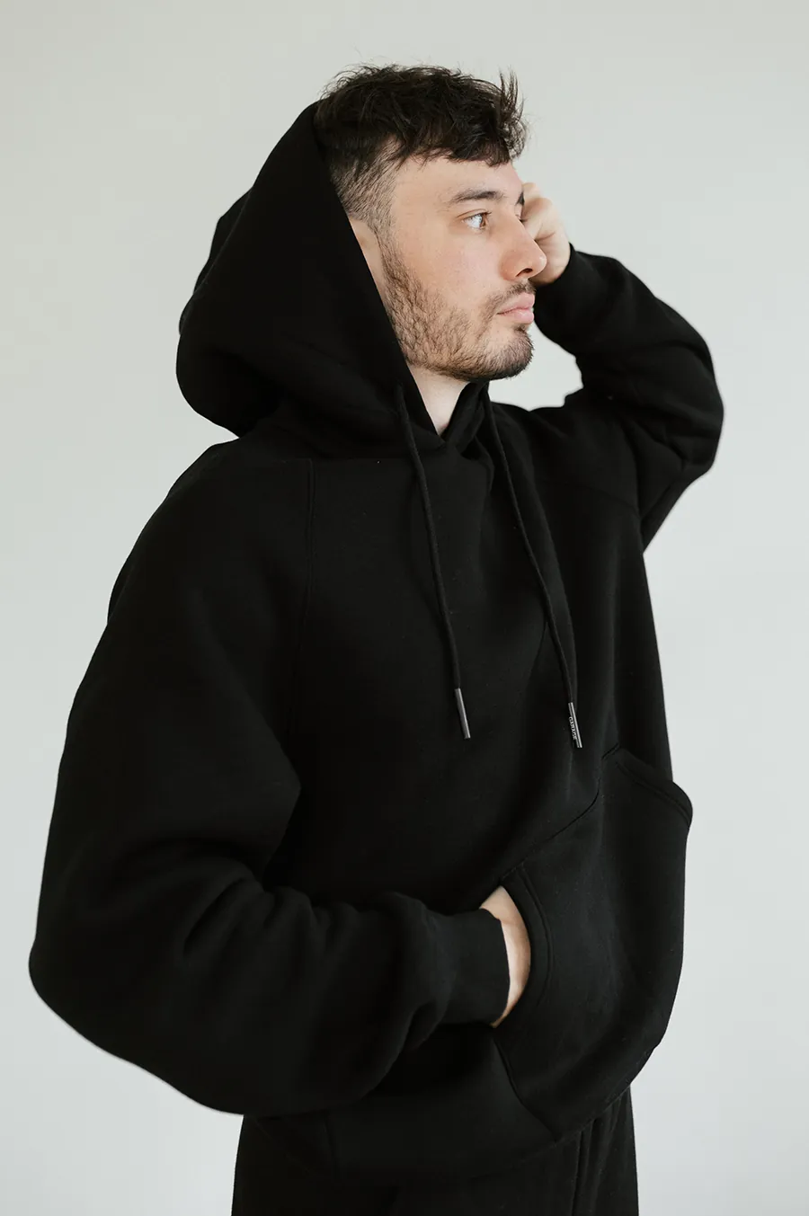 Худі GARAGE Oversize Essentials Style Basic з начосом Чорний