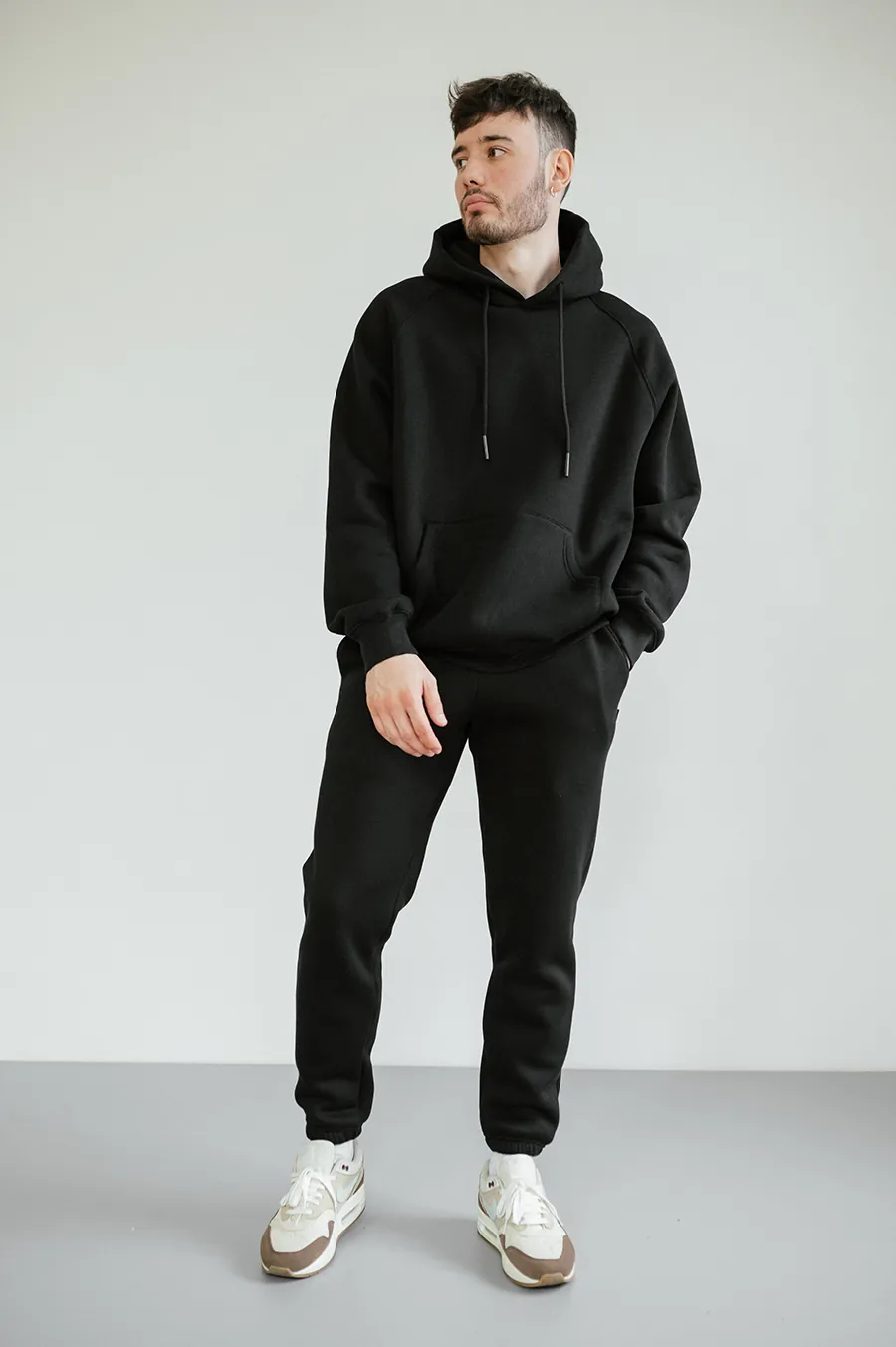 Худі GARAGE Oversize Essentials Style Basic з начосом Чорний