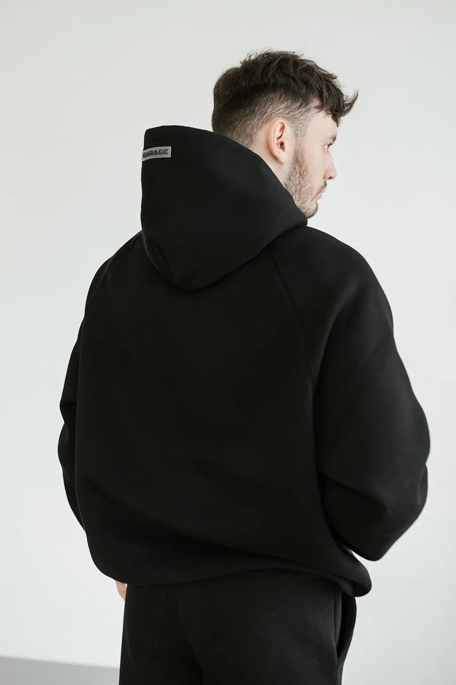 Худі GARAGE Oversize Essentials Style Basic з начосом Чорний