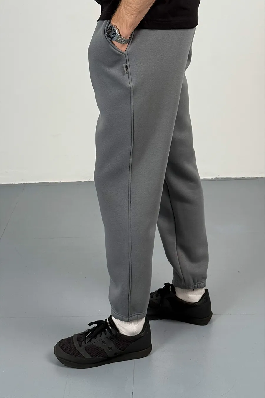 Sports pants GARAGE Oversize Essentials Style Basic with nachos Gray