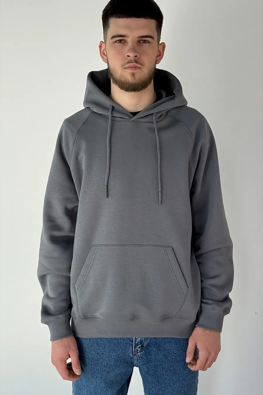 GARAGE Oversize Essentials Style Basic Nacho Hoodie Gray