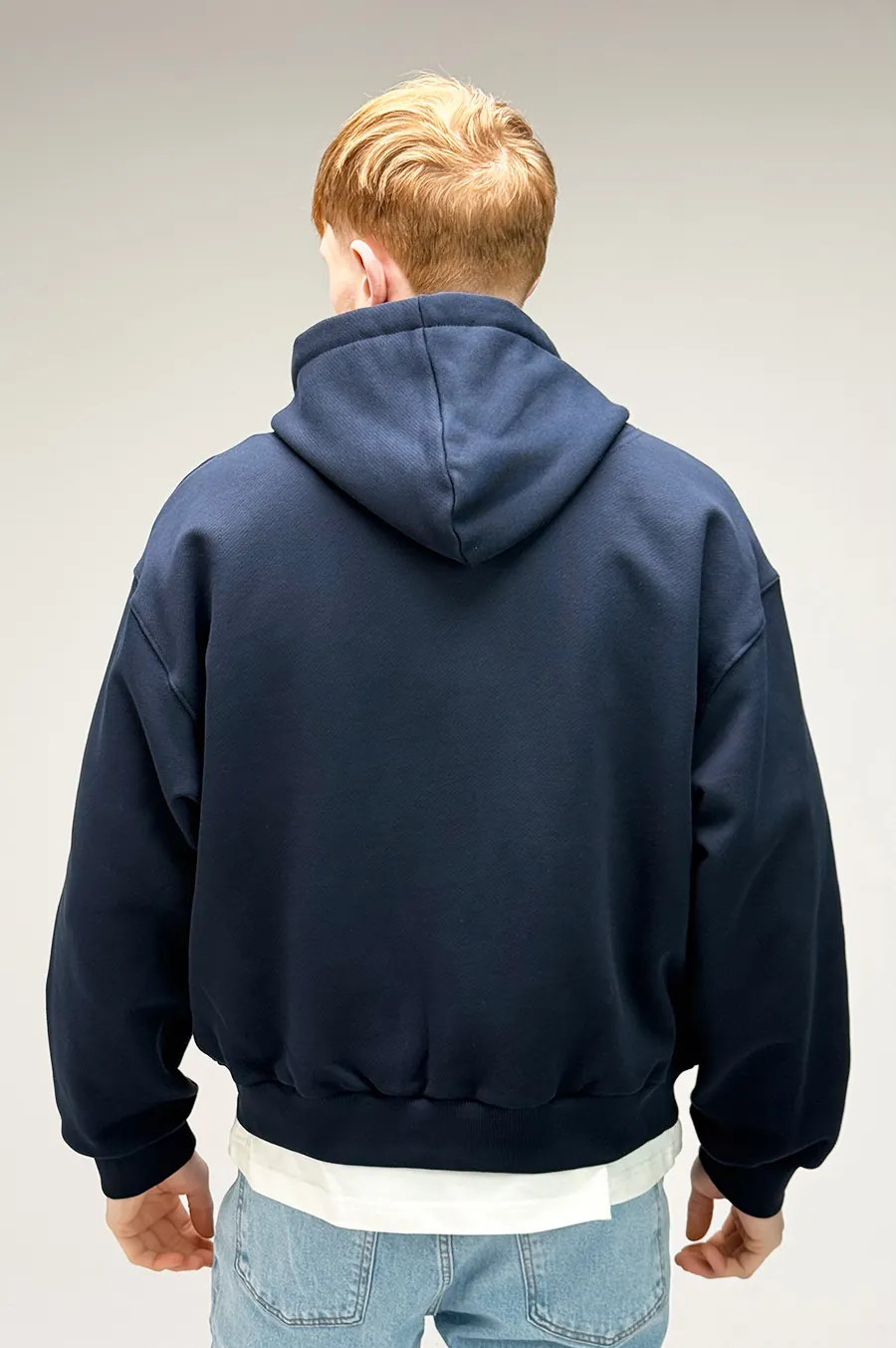 Oversized GARAGE zipper hoodie made of diagonal cotton T. Sinii