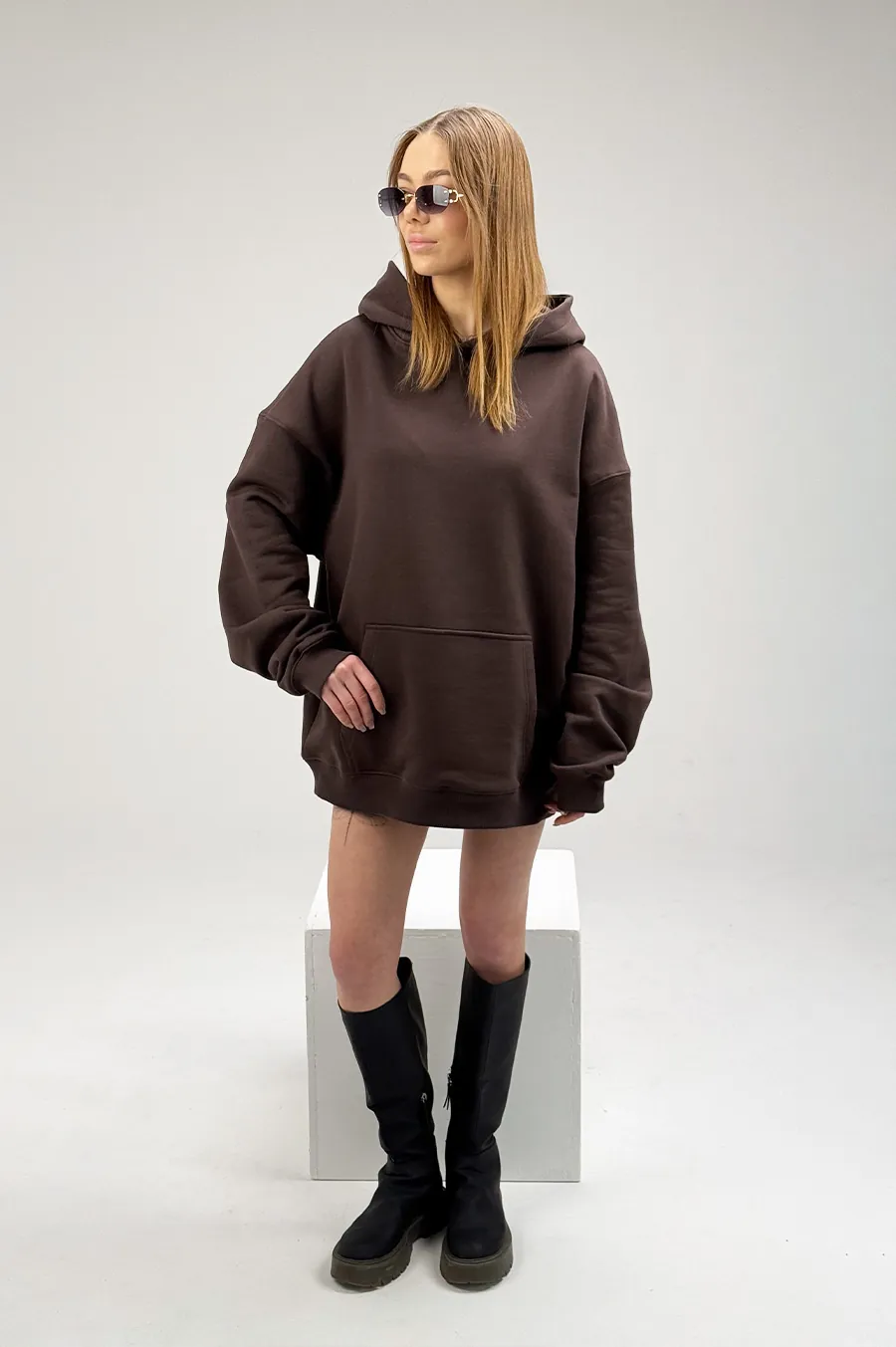 Hoodie GARAGE super oversized Chocolate
