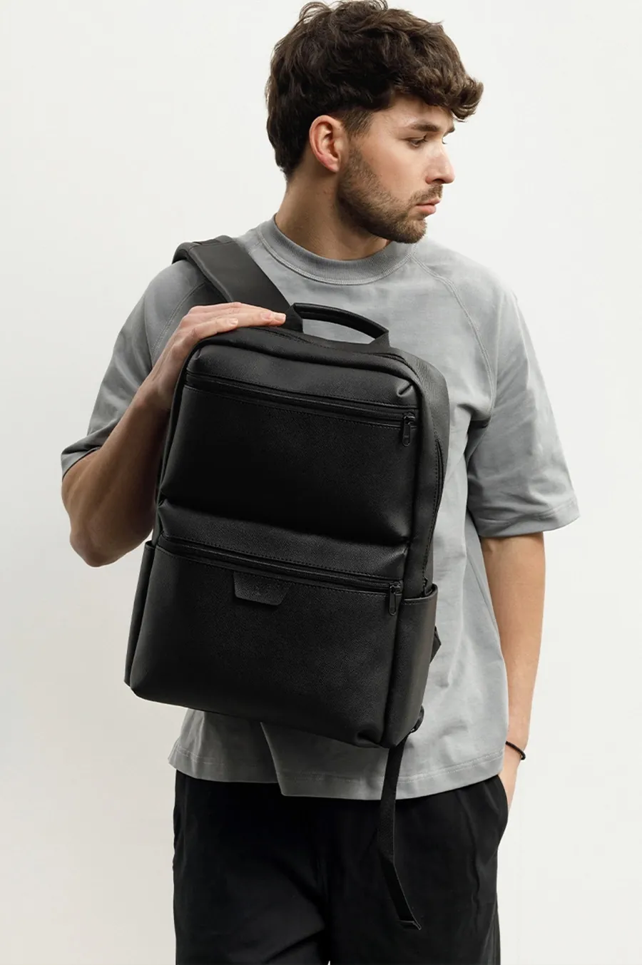 Backpack HARVEST voyage eco-leather, black 01 Black 01