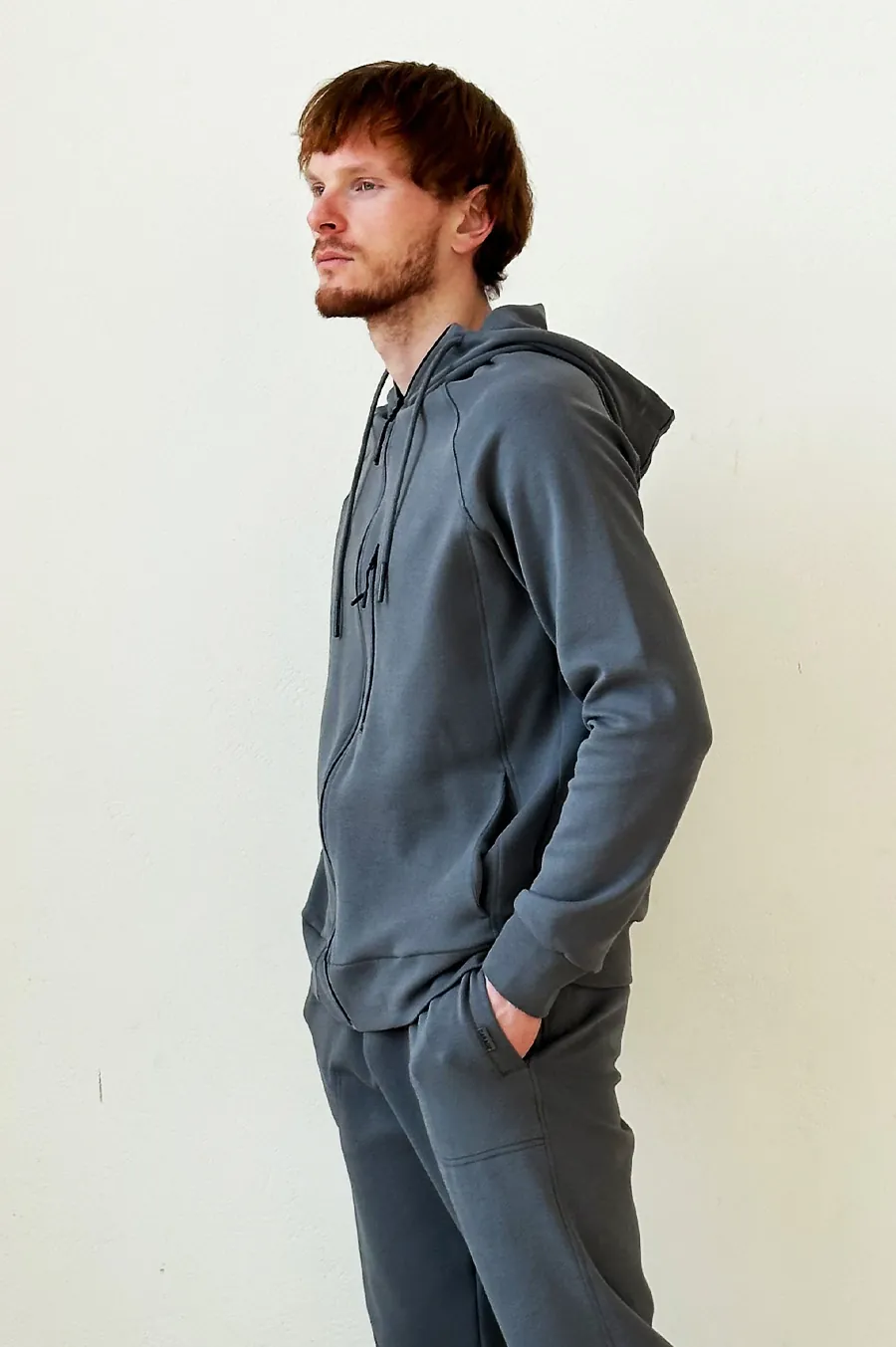 GARAGE zipp hoodie with zip pocket Gray
