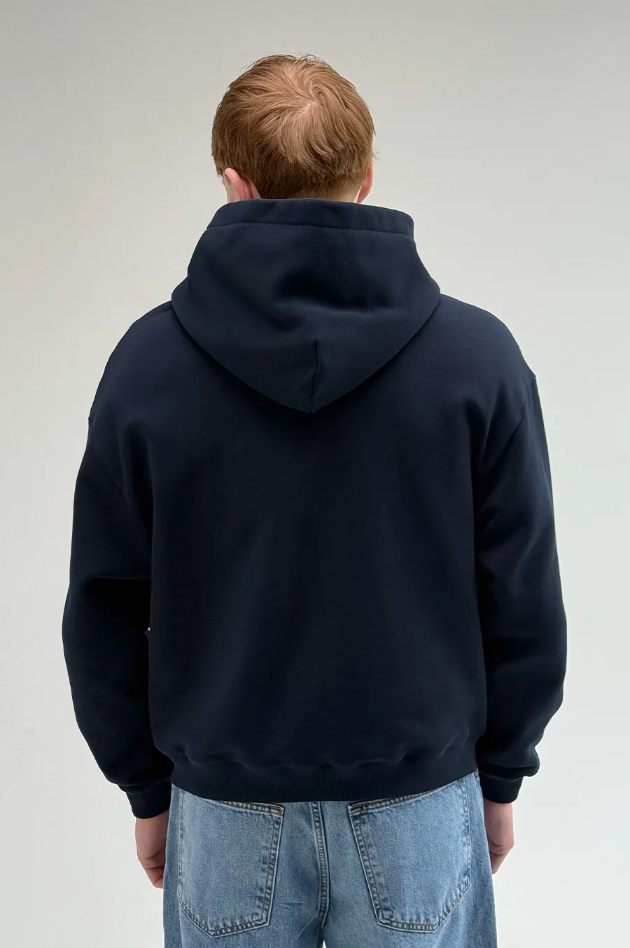 GARAGE Black Island diagonal cotton zip-up hoodie with T. Blue embroidery