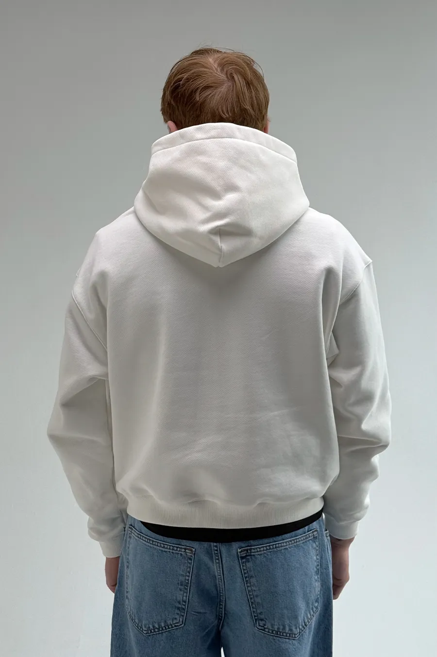 GARAGE Black Island Diagonal Cotton Zip Hoodie with Milk Embroidery