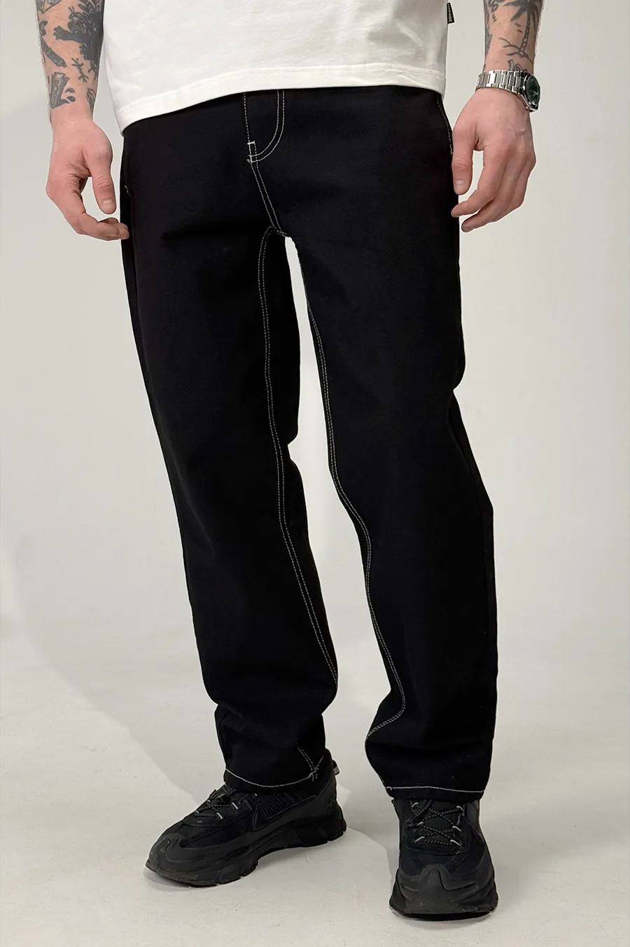 GARAGE Baggy jeans with Lego embroidery Black