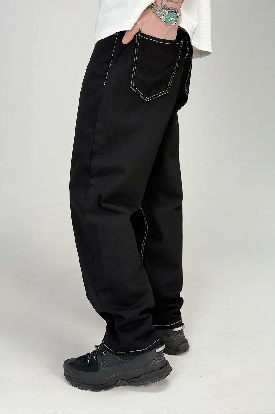 GARAGE Baggy jeans with Lego embroidery Black